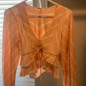 Free People size XS long sleeve tie front